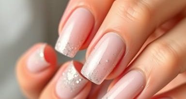 French Manicure With Glitter
