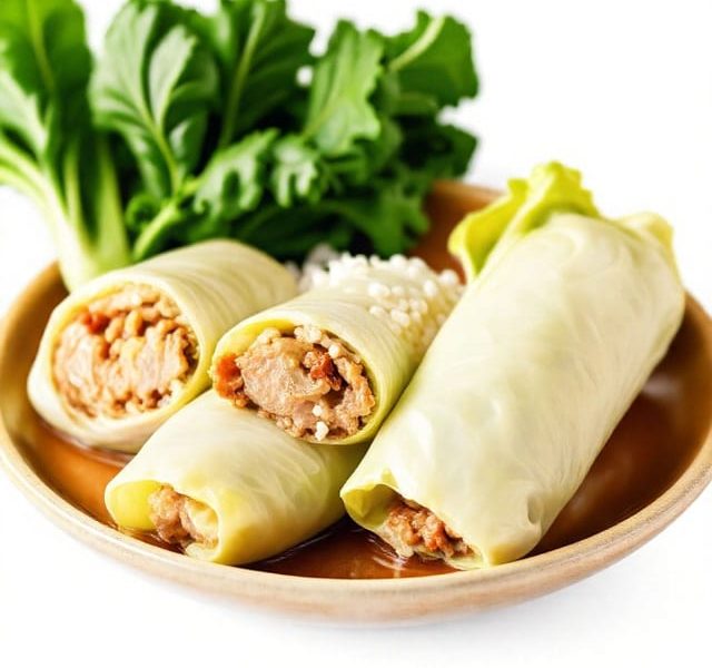 Gingery Cabbage Rolls With Pork And Rice