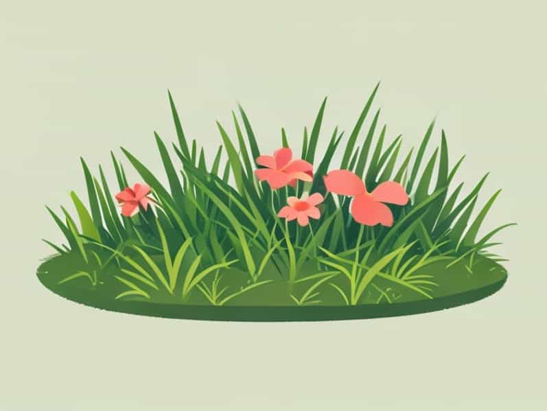 Flower Bed Overgrown With Grass