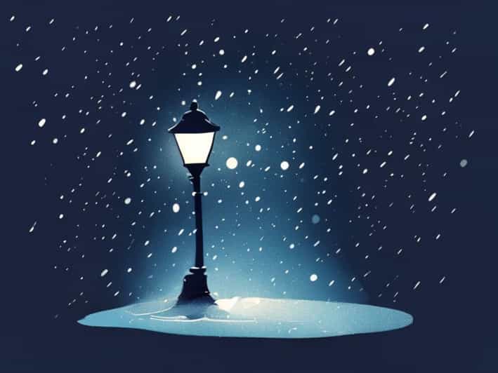 Snowfall By Streetlamp Night Light