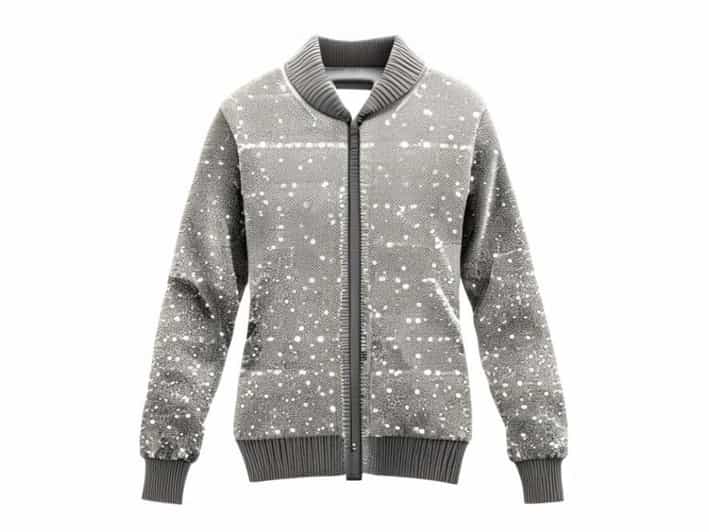Speckle Stripe Zip Up Cardigan