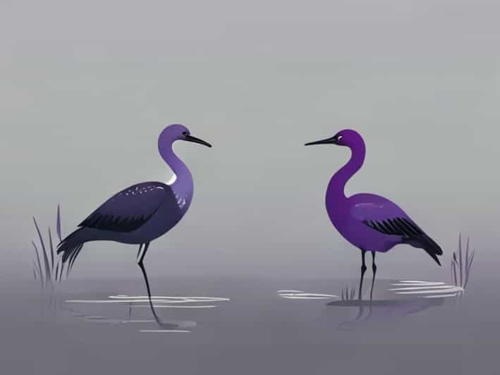 Dusky Moorhen And Purple Swamphen