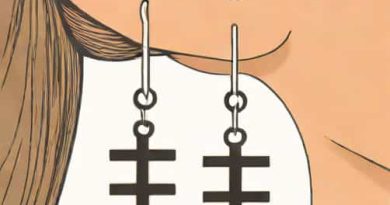 Dangle Upside Down Cross Earring