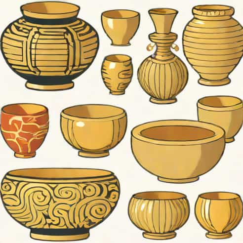 Japanese Pottery Glued With Gold